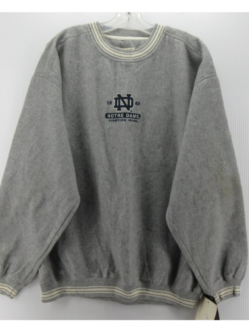 VINTAGE Notre Dame Fighting Irish Sweatshirt XL Gear For Sports NWT *
